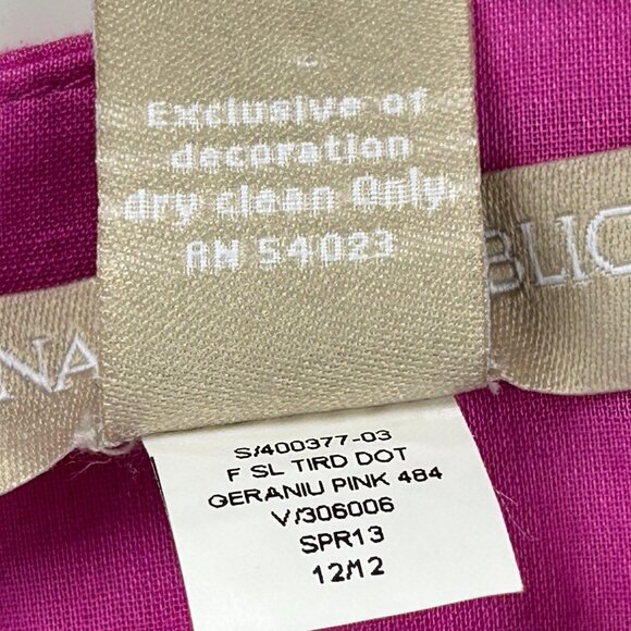 Banana Republic Top Women 14 Sleeveless Pink Pom Pom Lace Trim Cotton Blouse - Picture 14 of 14